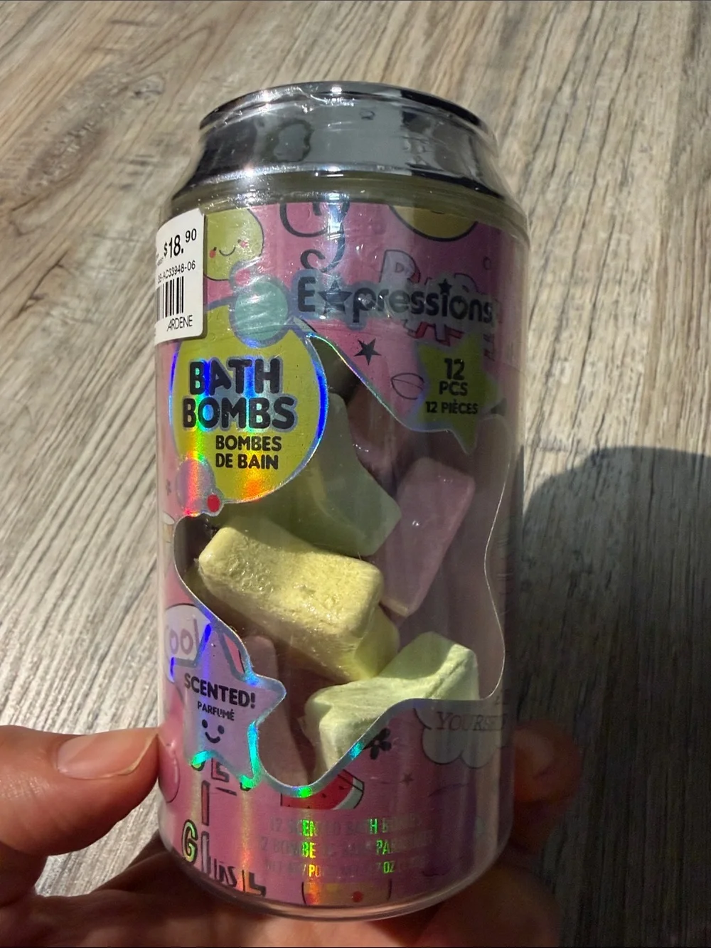 Expressions Bath Bombs - Pastel Yellow & Light Green Can